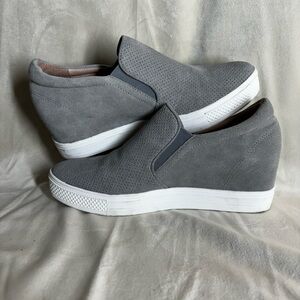 Suede Wedge Sneakers Size 8